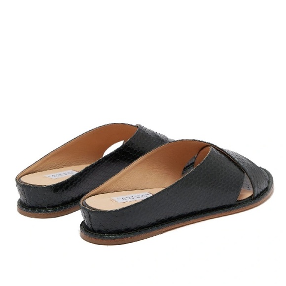 Gabriela Hearst Ellington elaphe embossed leather slides black - Picture 3 of 5